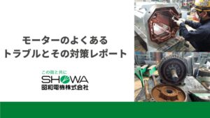 モーターのよくあるトラブルとその対策レポート｜モーターメンテナンス.com｜昭和電機株式会社