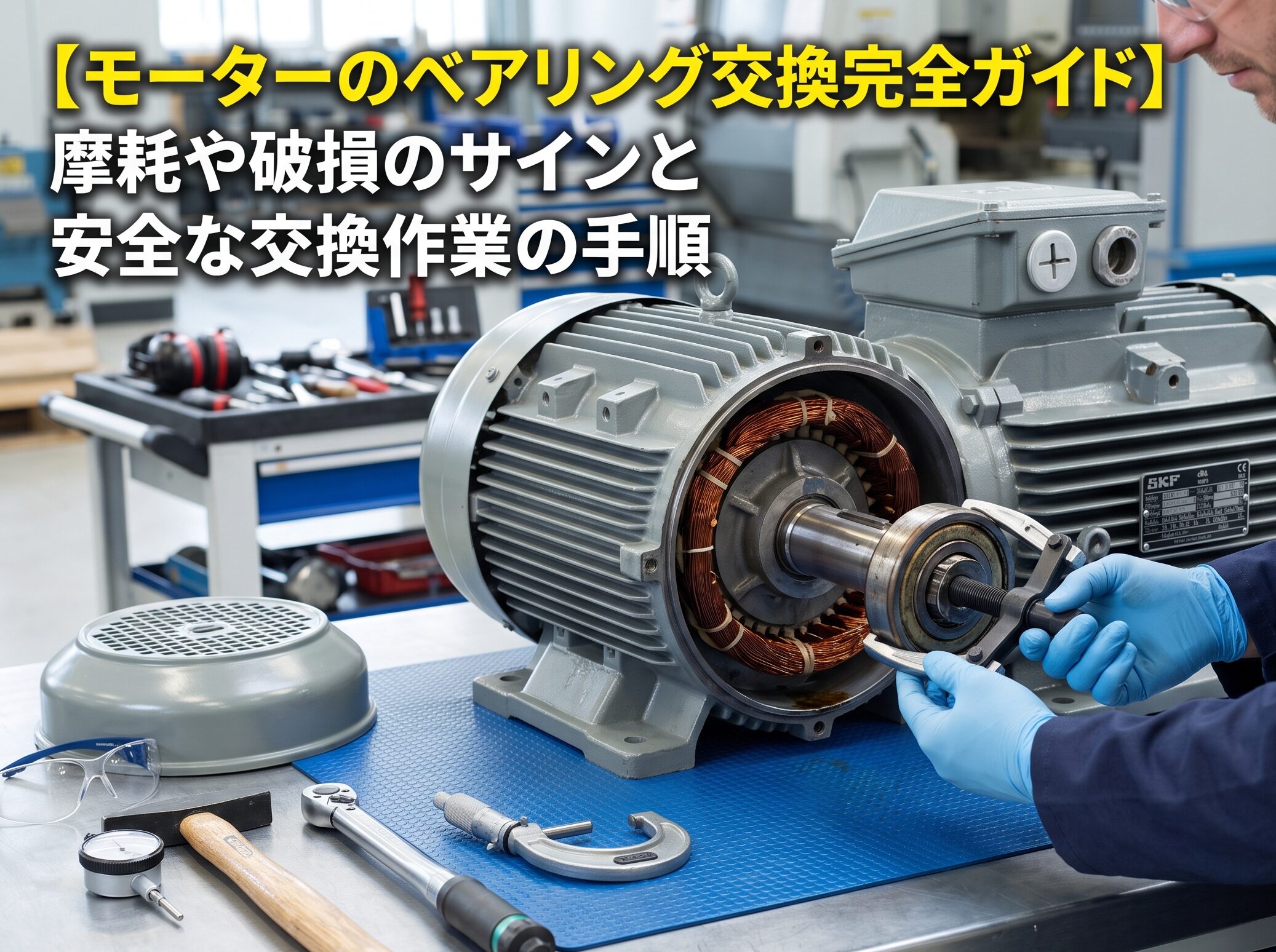 【モーターのベアリング交換完全ガイド】摩耗や破損のサインと安全な交換作業の手順|モーターメンテナンス.com