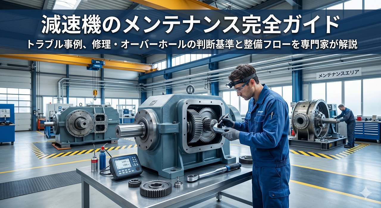 減速機のメンテナンス完全ガイド｜トラブル事例、修理・オーバーホールの判断基準と整備フローを専門家が解説｜モーターメンテナンス.com｜昭和電機株式会社